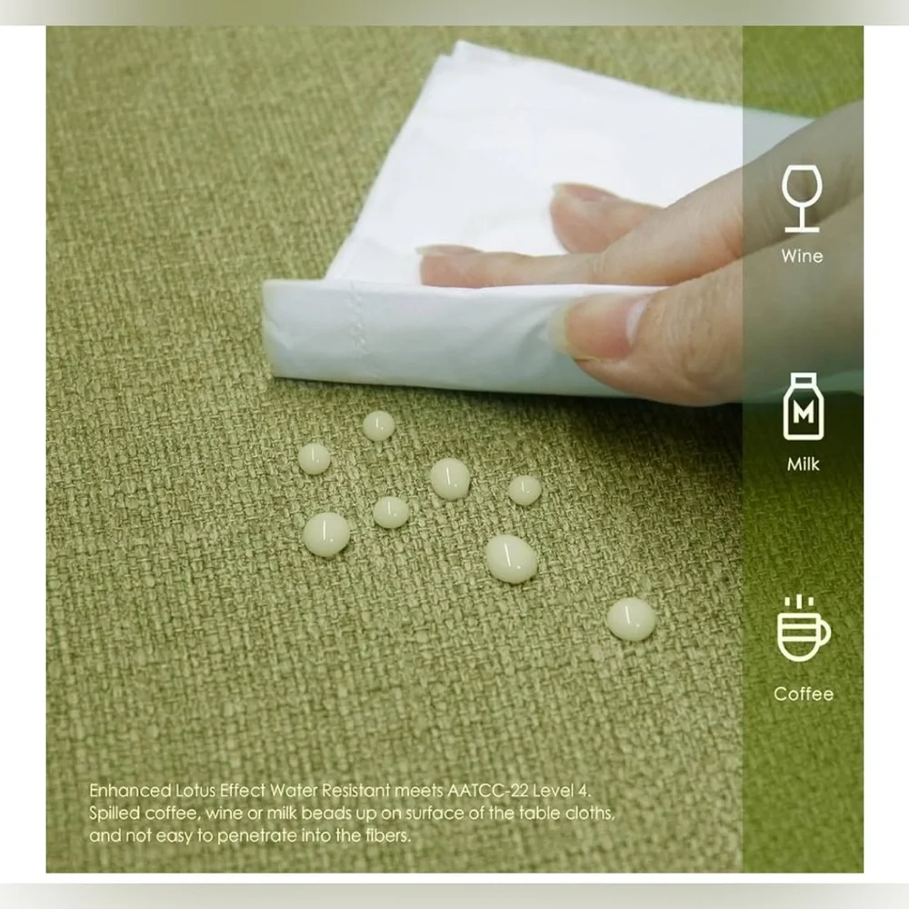 NEW Rectangle Tablecloth Wrinkle Resist WaterProof Fabric Indoor Outdoor 55x95”
